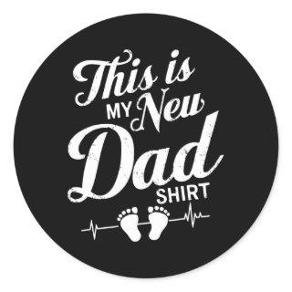 Dad To Be Fathers Day Tee For Soon To Be First Tim Classic Round Sticker