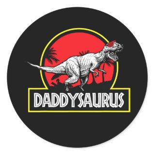 Daddy Saurus Dad T Rex Dinosaur Cool Fathers Day Classic Round Sticker