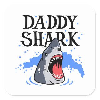 Daddy Shark - Great White Square Sticker