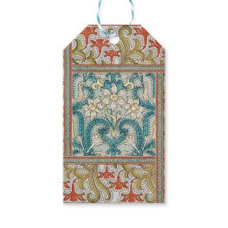 Daffodil chintz art nouveau flower wallpaper gift tags