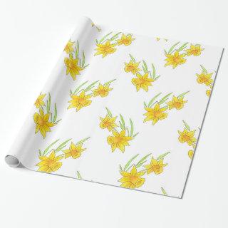 Daffodil Pan and Watercolor Pattern