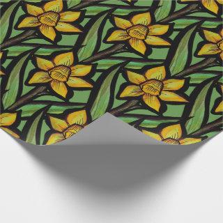 Daffodil yellow flower art floral