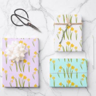 Daffodils Easter Spring Floral Pattern Bulbs Gift  Sheets