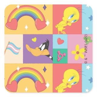 DAFFY DUCK™ & TWEETY™ - Pride Pattern Square Sticker