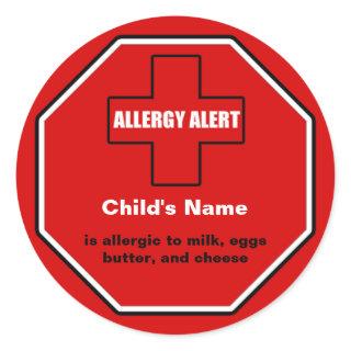 Dairy Allergy Medical Alert Custom Sml Sticker