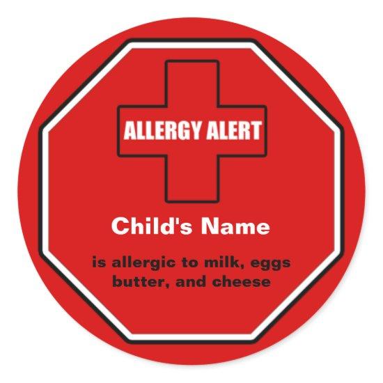 Dairy Allergy Medical Alert Custom Sml Sticker