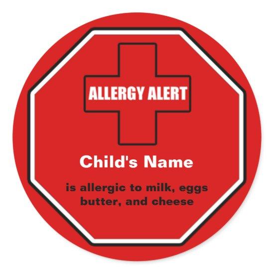 Dairy Allergy Medical Alert Custom Sml Sticker