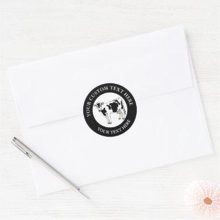 Dairy Cow Icon Logo Custom 1.5 Classic Round Sticker