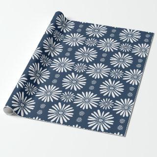 Daisy Blue White Tile  Floral Pattern