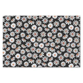 Daisy Filed Watercolor Black and White  Tissue Paper