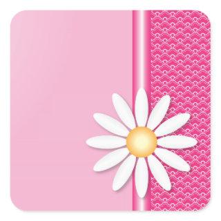 Daisy flower square sticker