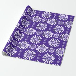 Daisy Purple White Tile  Floral Pattern