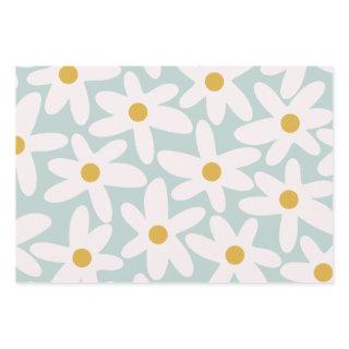 Daisy Time Cute Retro Floral Pattern Ice Blue  Sheets