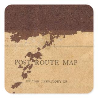 Dakota Territory post route map Square Sticker