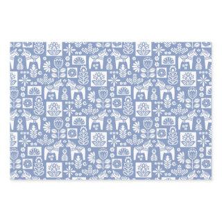 Dala Horse Collage Periwinkle  Sheets