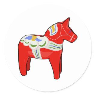 Dalecarlian horse classic round sticker