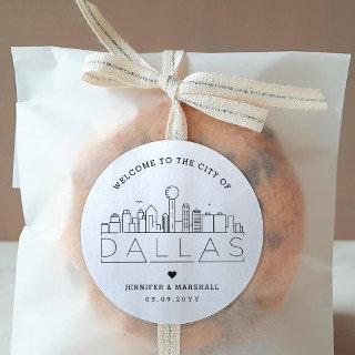 Dallas Skyline | Wedding Welcome Favor Classic Round Sticker