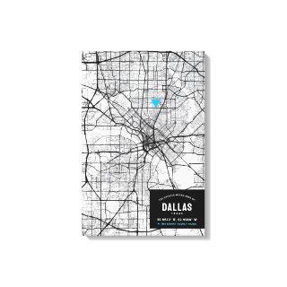 Dallas, Texas City Map + Mark Your Location Canvas Print