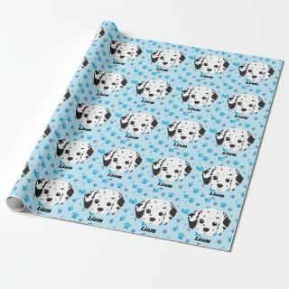 Dalmatian Blue Paw Print Personalized