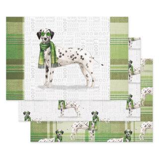 Dalmatian Christmas Dog and Plaid  Sheets