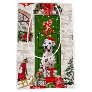 Dalmatian Dog Christmas  Medium Gift Bag
