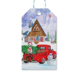 Dalmatian Dog In Christmas Delivery Truck Snow Gift Tags
