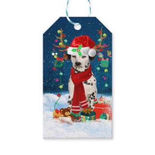 Dalmatian dog with Christmas gifts  Gift Tags