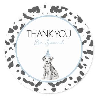 Dalmatian puppy dog Birthday party guest favor  Classic Round Sticker