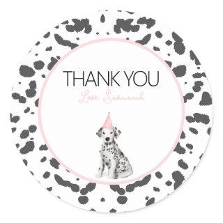 Dalmatian puppy dog Birthday party guest favor  Classic Round Sticker
