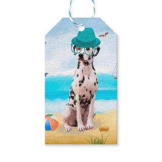 Dalmation Dog on Beach Gift Tags