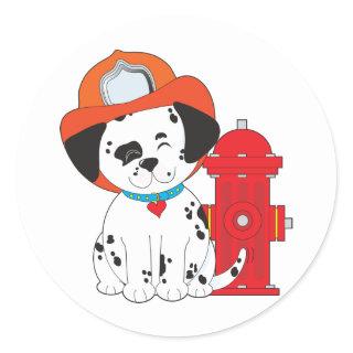 Dalmation Fire Dog Classic Round Sticker