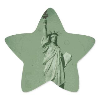 Damaged Photo Effect Statue of Liberty Star Sticker