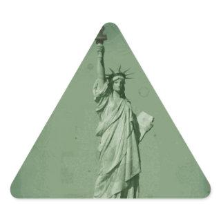 Damaged Photo Effect Statue of Liberty Triangle Sticker