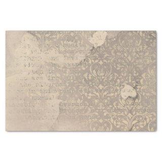 Damask and Typewriter Text Tissue Paper