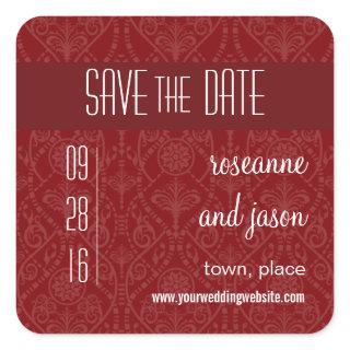 Damask Art Deco Save the Date Sticker