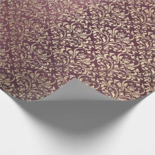 Damask Burgundy Foxier Ivory Gold Royal