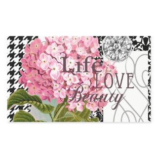 Damask Pattern Floral Decor Pretty Rectangular Sticker
