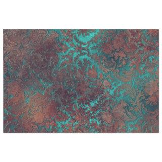 Damask Rust-Teal Papier mousseline-Tissue Paper