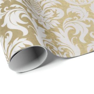 Damask Silver Gray Royal Metallic Elegant Gold Lux