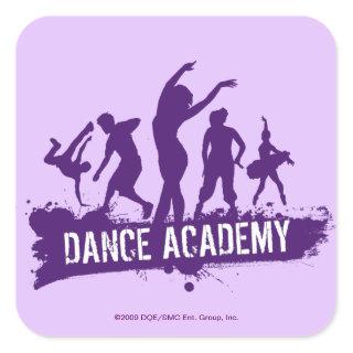 Dance Acadmey Dancer Silhouettes Logo Square Sticker