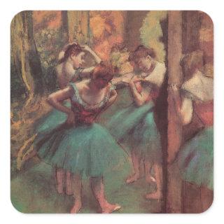 Dancers, Pink and Green by Edgar Degas Square Sticker