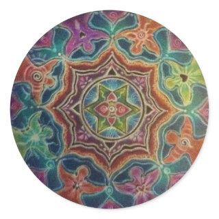 Dancing Angels Mandala Art Sticker