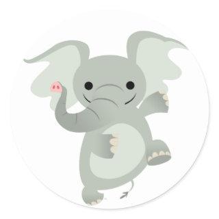 Dancing Cartoon Elephant  Sticker