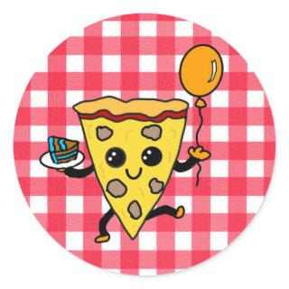 Dancing Pizza Birthday Party or Pizza Parlor   Classic Round Sticker