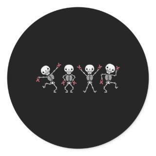 Dancing Skeleton Haloween Sickle Cell  Classic Round Sticker