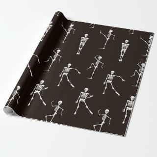 Dancing skeletons seamless pattern