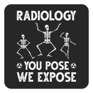 Dancing Skeletons Xray Radiology Humor Square Sticker