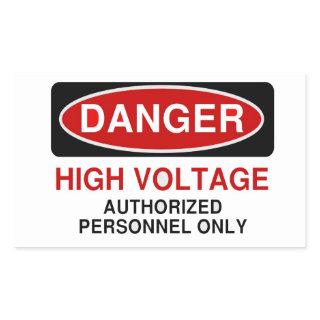 Danger High Voltage Rectangular Sticker