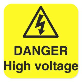 Danger High Voltage Sign Square Sticker