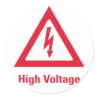 Danger High Voltage Symbol Classic Round Sticker